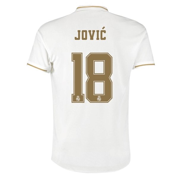 Camiseta Real Madrid NO.18 Jovic Replica Primera Ropa 2019/20 Blanco